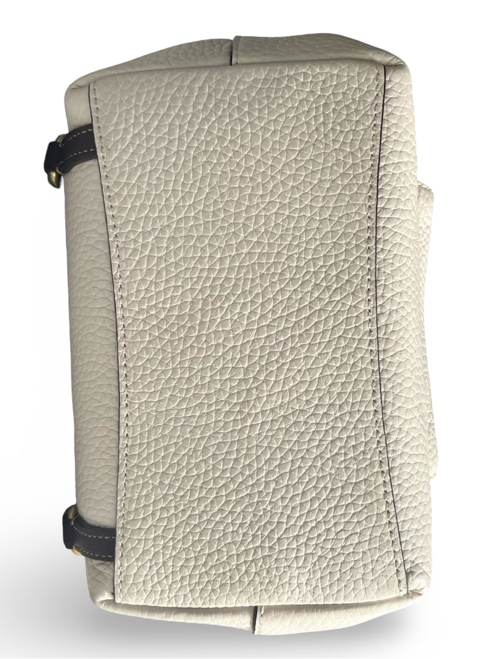 Coach Riya 21 Pebbled Leather Drawstring Bag in Cream with Brown Trim - Picture 10 of 16